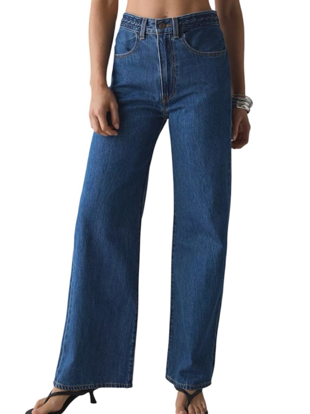 Levi's Ribcage Wide Leg Braided high waist Jeans size 24 NWT